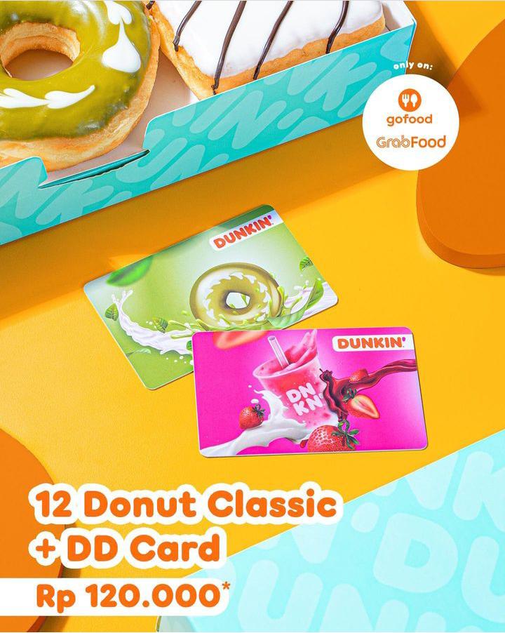 Dunkin Donuts Promo Paket 12 Donut Classics + Dd Card Cuma Rp. 120.000 Khusus Via Gofood & Grabfood image_2
