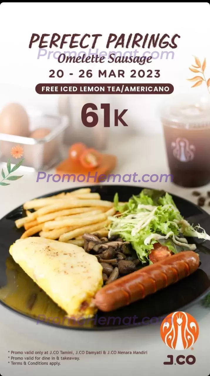 Promo Jco Gratis Iced Lemon Tea / Americano Setiap Pembelian Omelette Sausage image_1