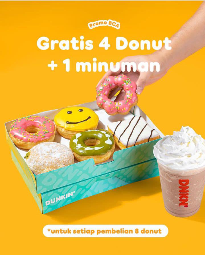 Dunkin Donuts Promo Gratis 4 Donut Classics Dan 1 Minuman Dengan Kartu Kredit Bca / Kartu Debit Bca / Flazz image_1
