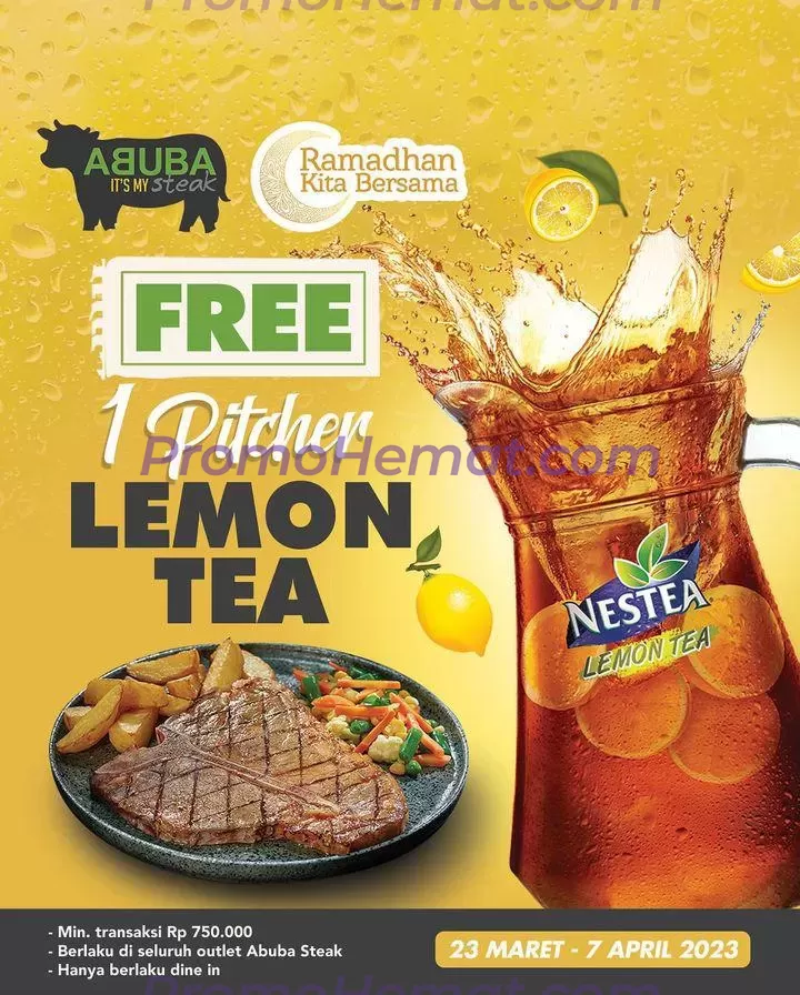 Abuba Steak Promo Spesial Ramadhan – Dapatkan Gratis 1 Pitcher Lemon Tea image_1