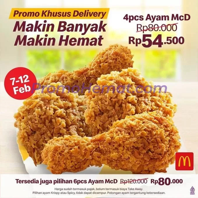Promo Mcdonalds Khusus Delivery Mulai Dari 4 Ayam Hanya Rp 54.500 image_1
