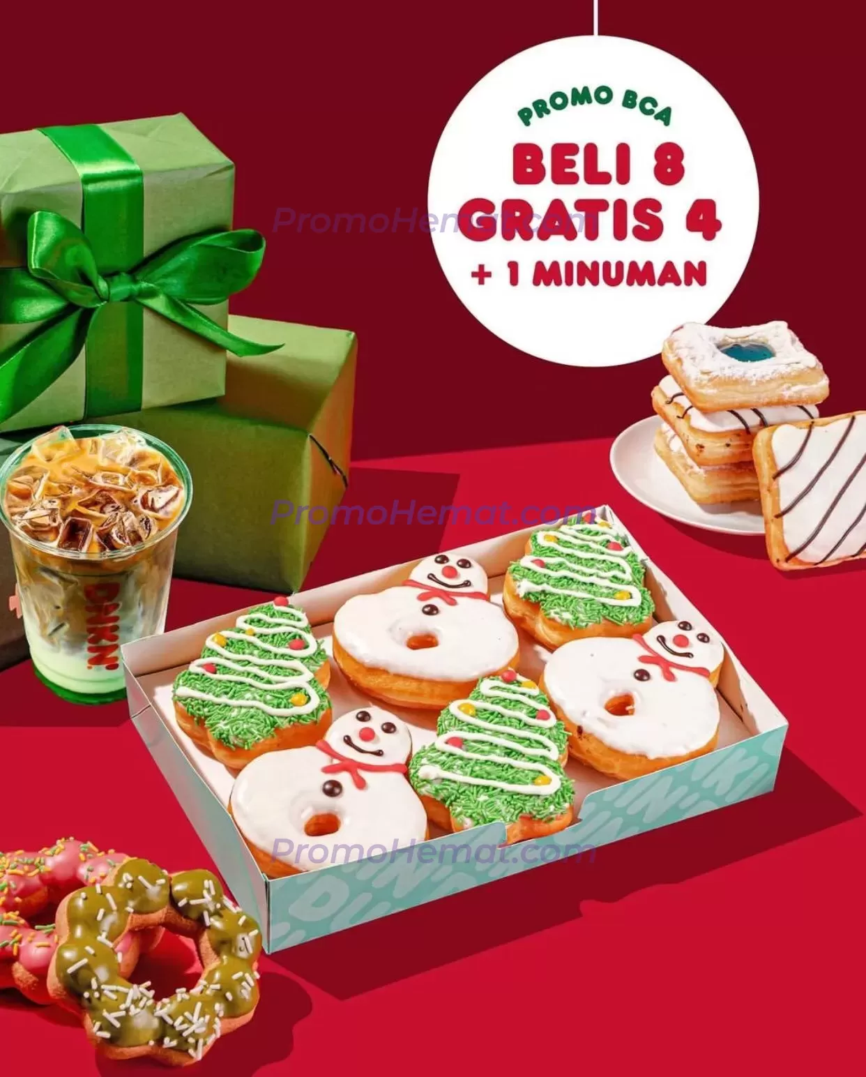 Promo Dunkin Donuts Beli 8 Gratis 4 + 1 Minuman Dengan Kartu Bca image_1